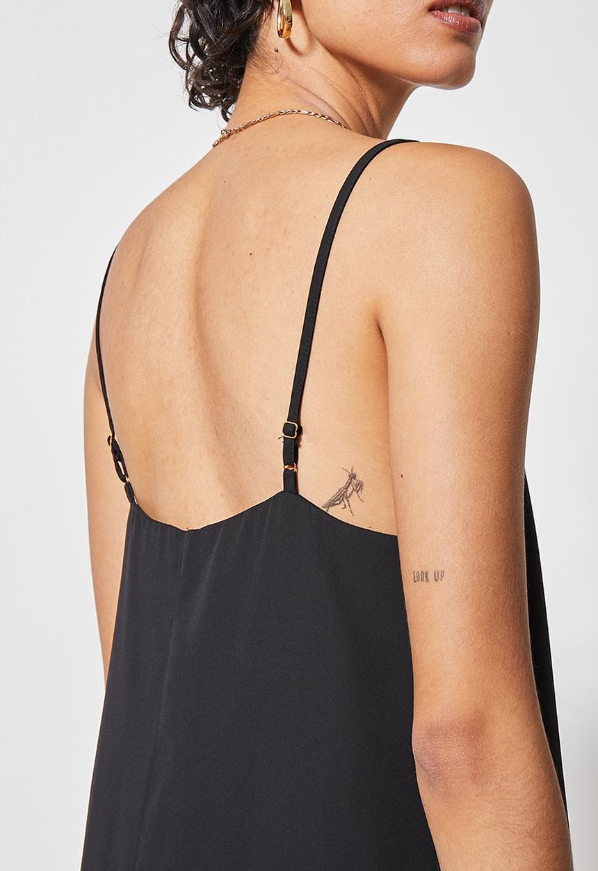 VELVET - Mini slip dress - black