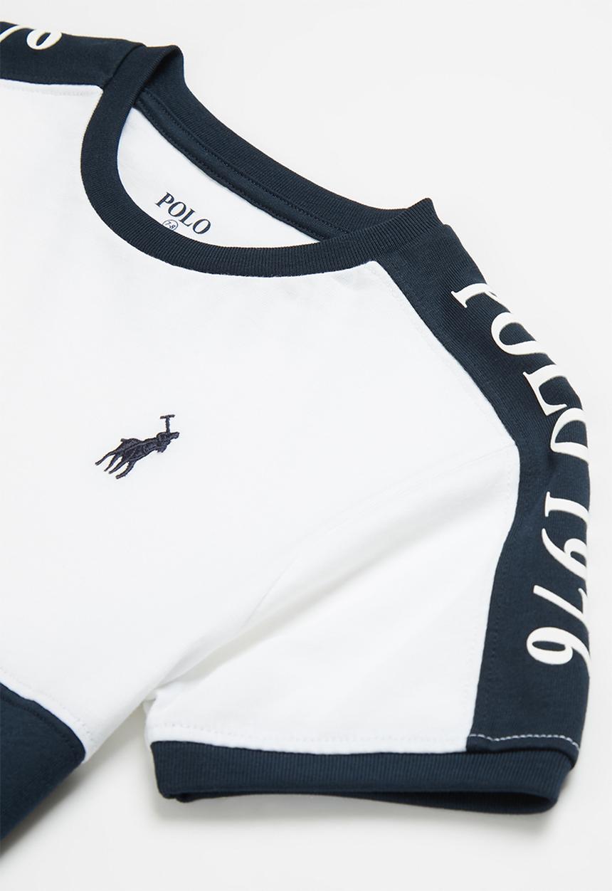 POLO - Boys tyler cut & sew tee - navy & white 