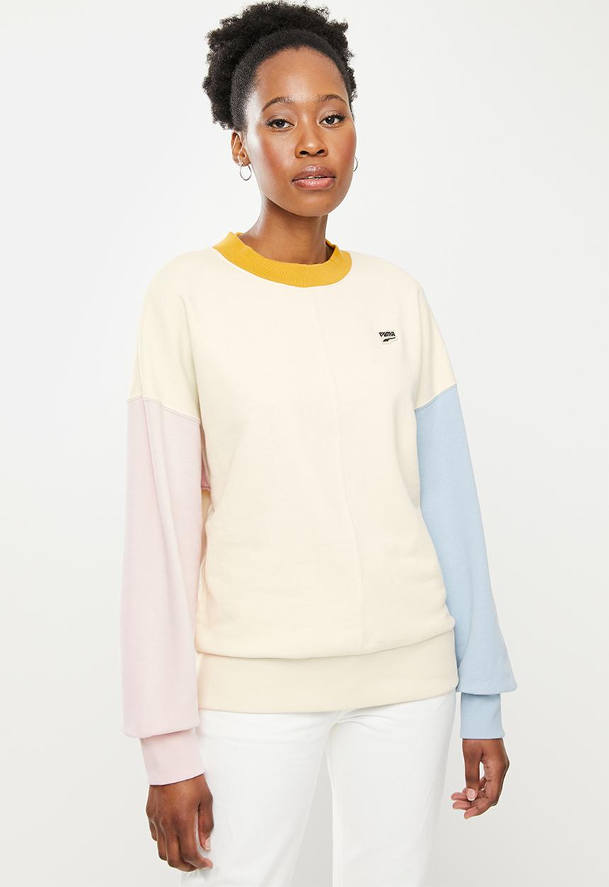 PUMA - Downtown oversized crew sweat - ivory glow
