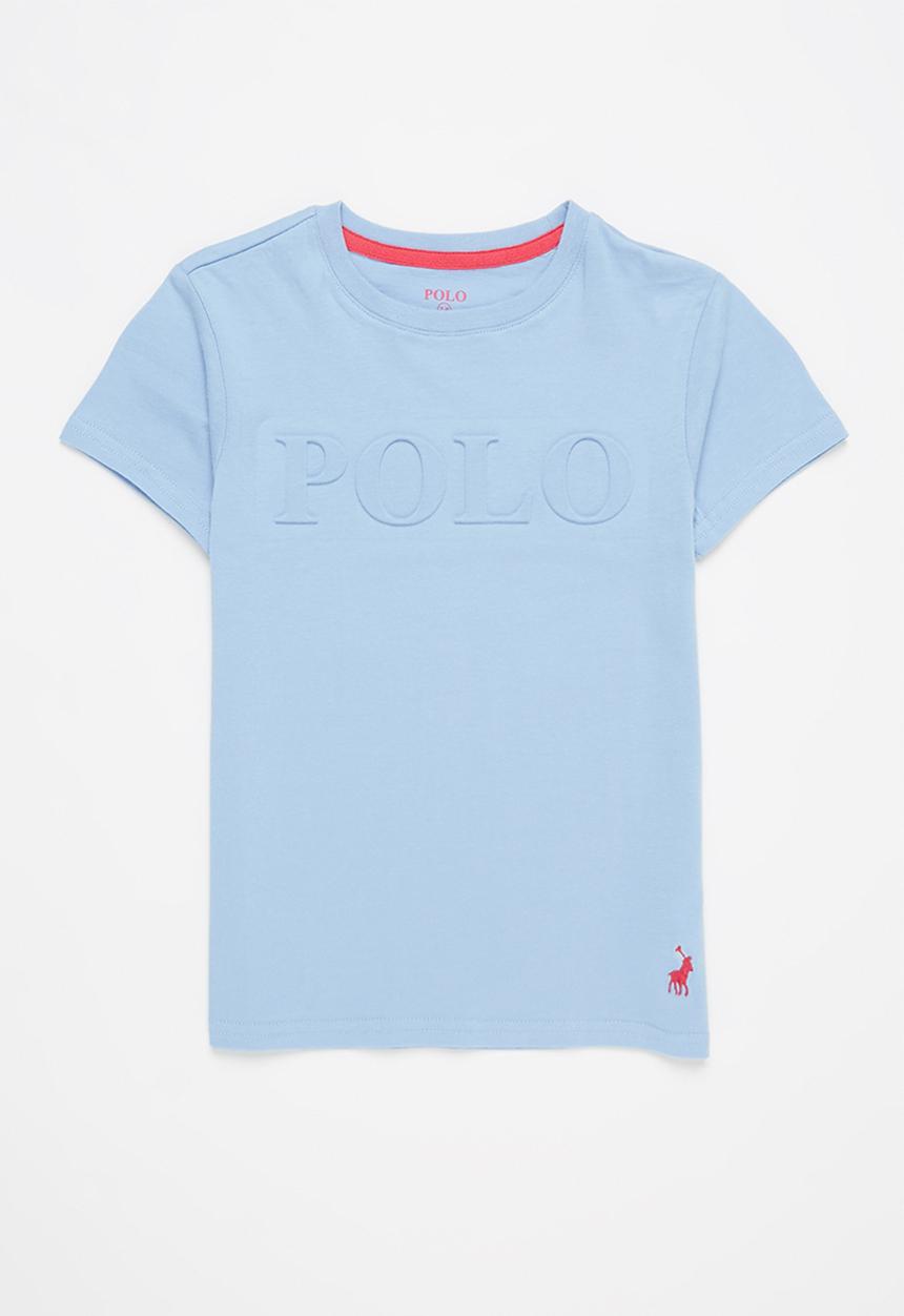 POLO - Girls terri embossed tee - light blue