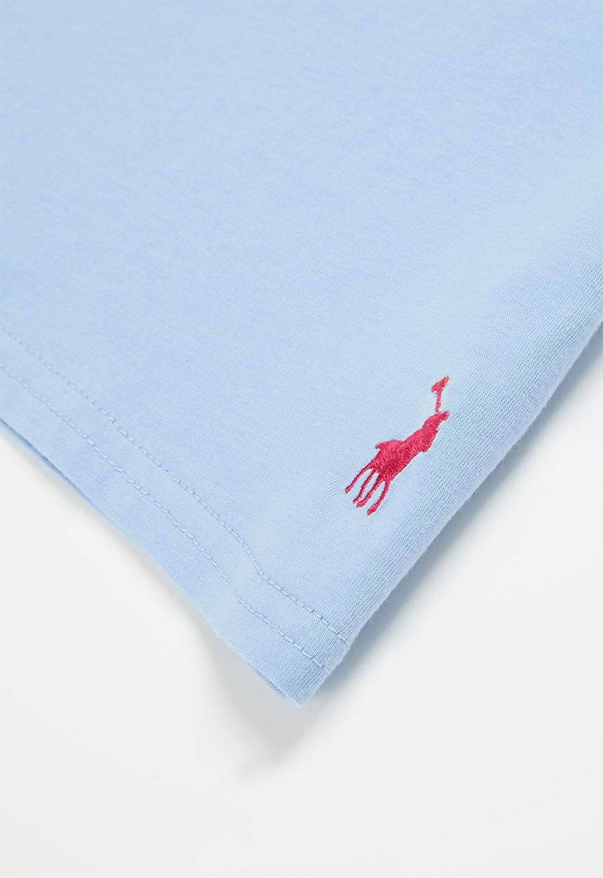 POLO - Girls terri embossed tee - light blue