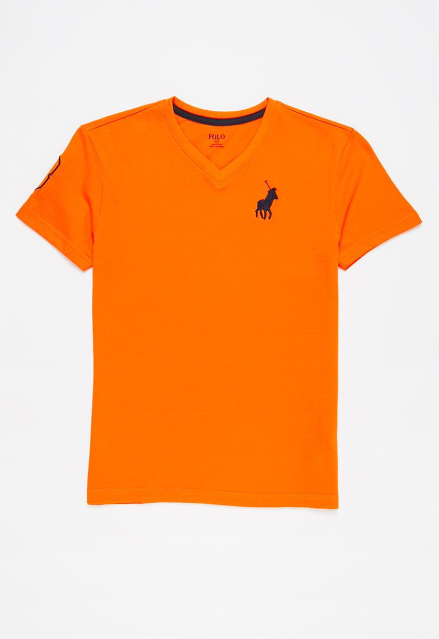 POLO - Boys james numerical v neck tee - orange
