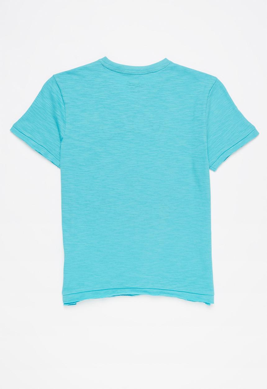 POLO - Boys pjc sebastian printed v neck tee - turquoise