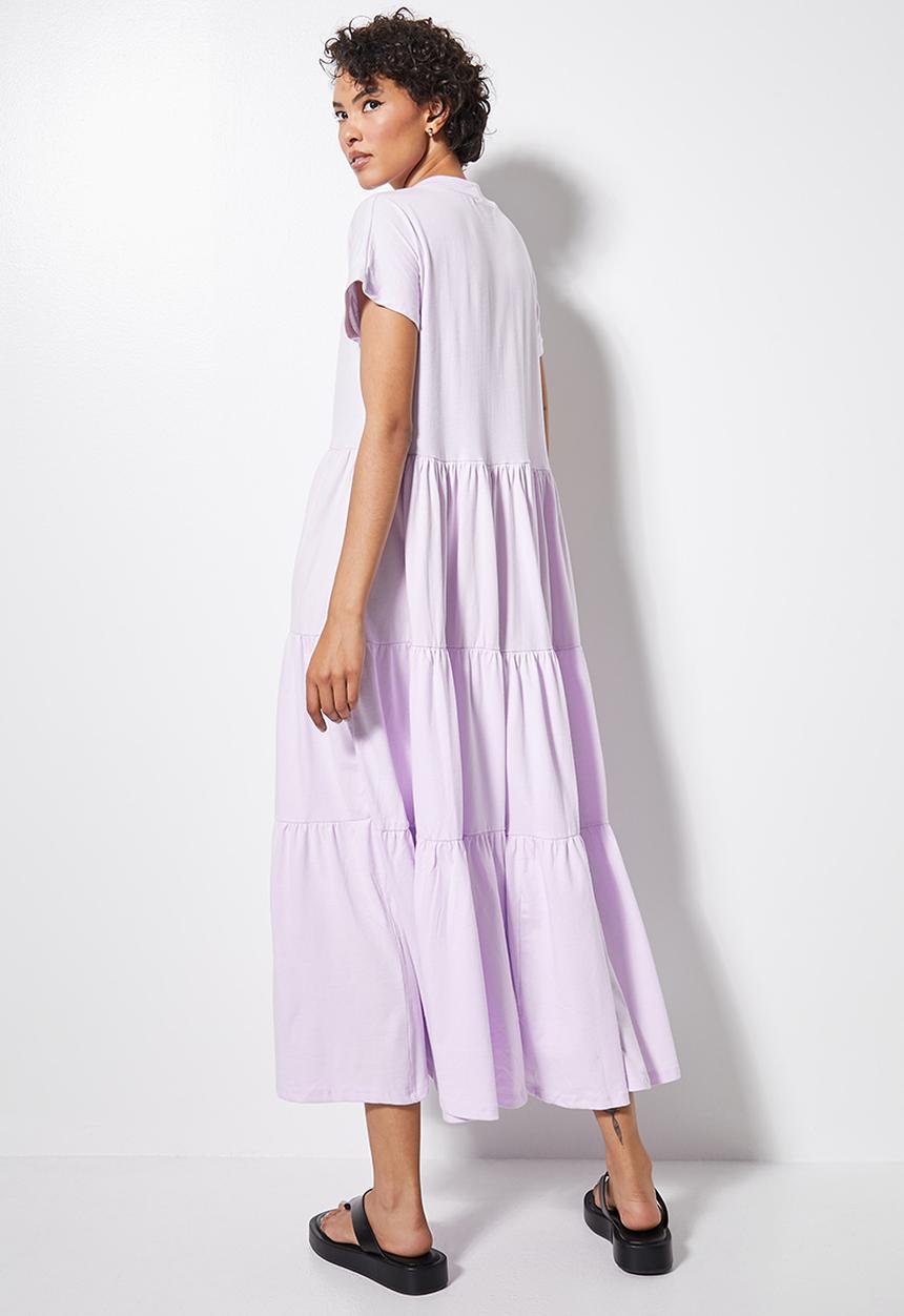 Superbalist - Tiered knit T-shirt dress -  lilac sache