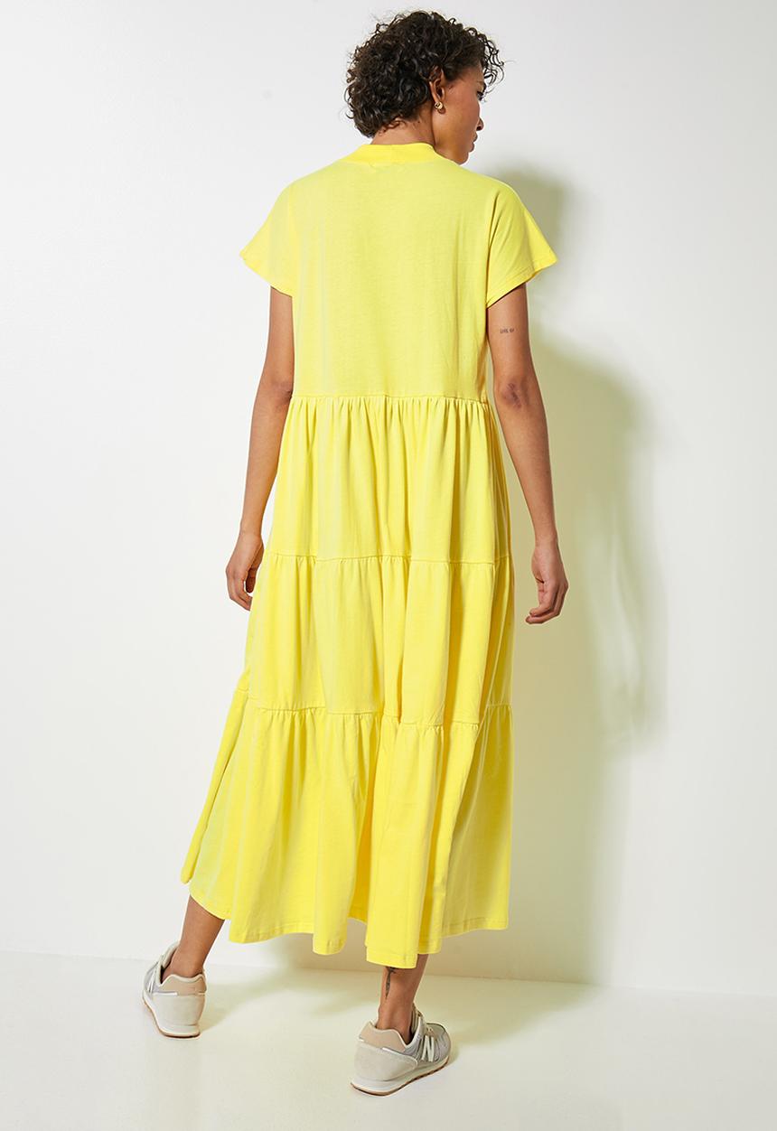 Superbalist - Tiered knit T-shirt dress - lemon verbena