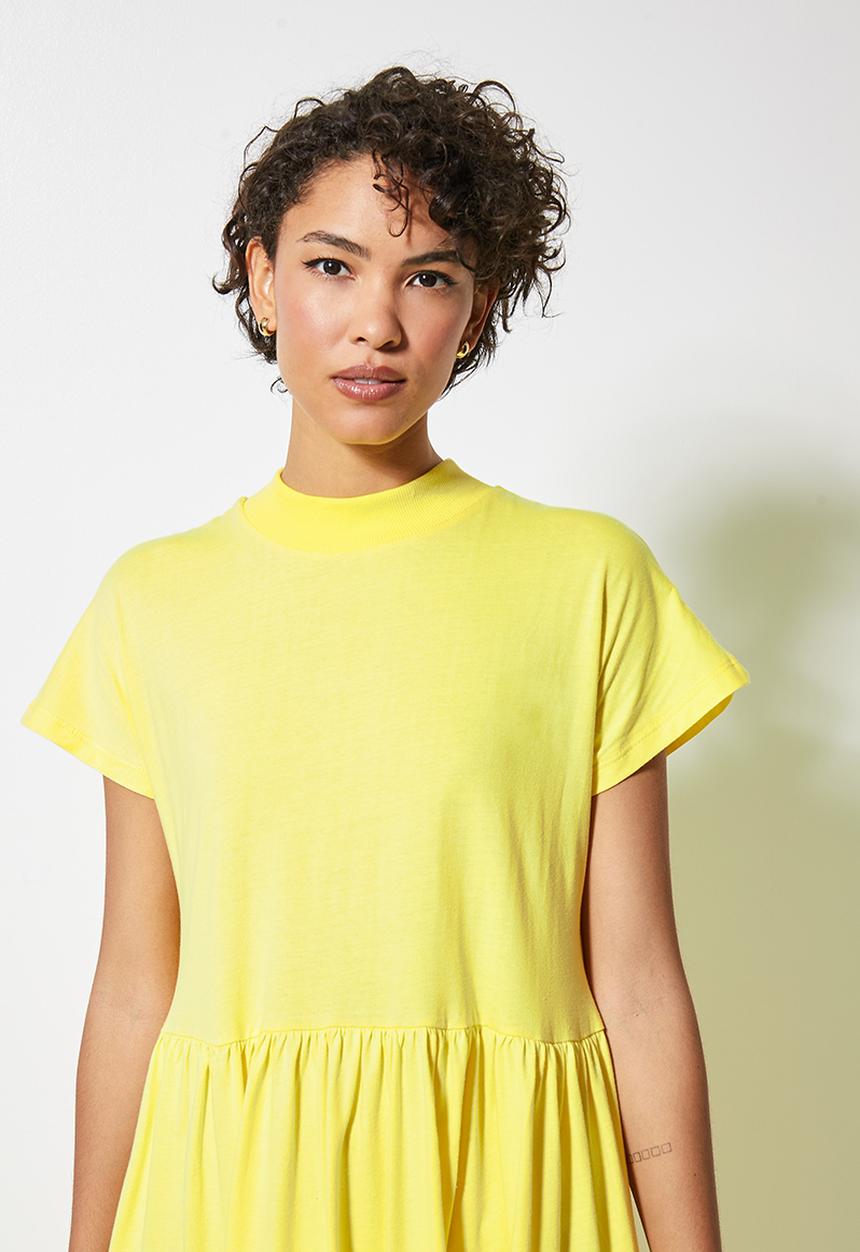 Superbalist - Tiered knit T-shirt dress - lemon verbena