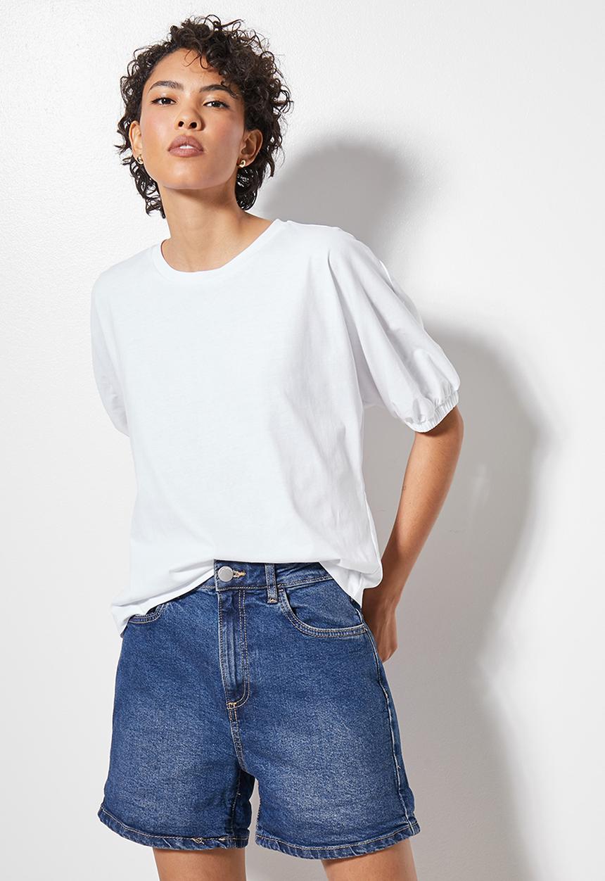 Superbalist - Puff sleeve tee - white