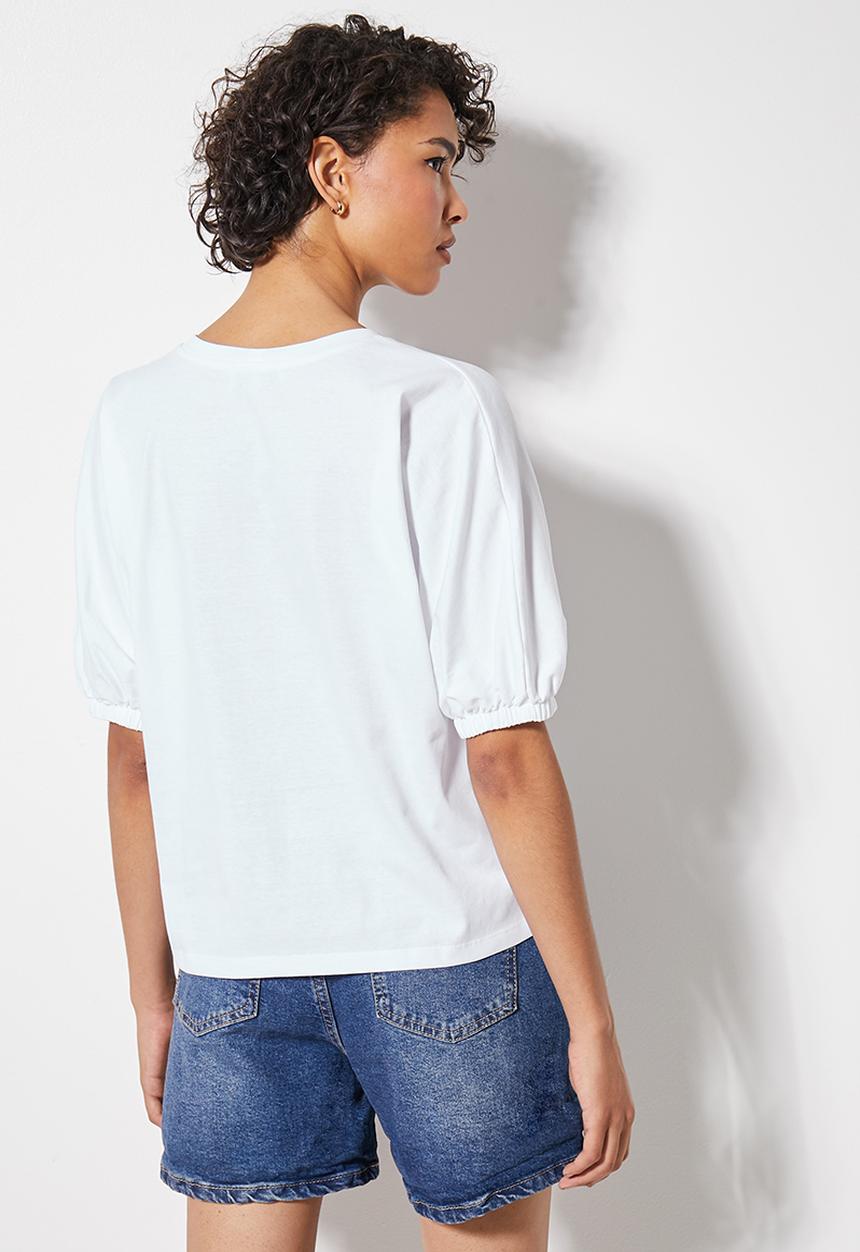 Superbalist - Puff sleeve tee - white