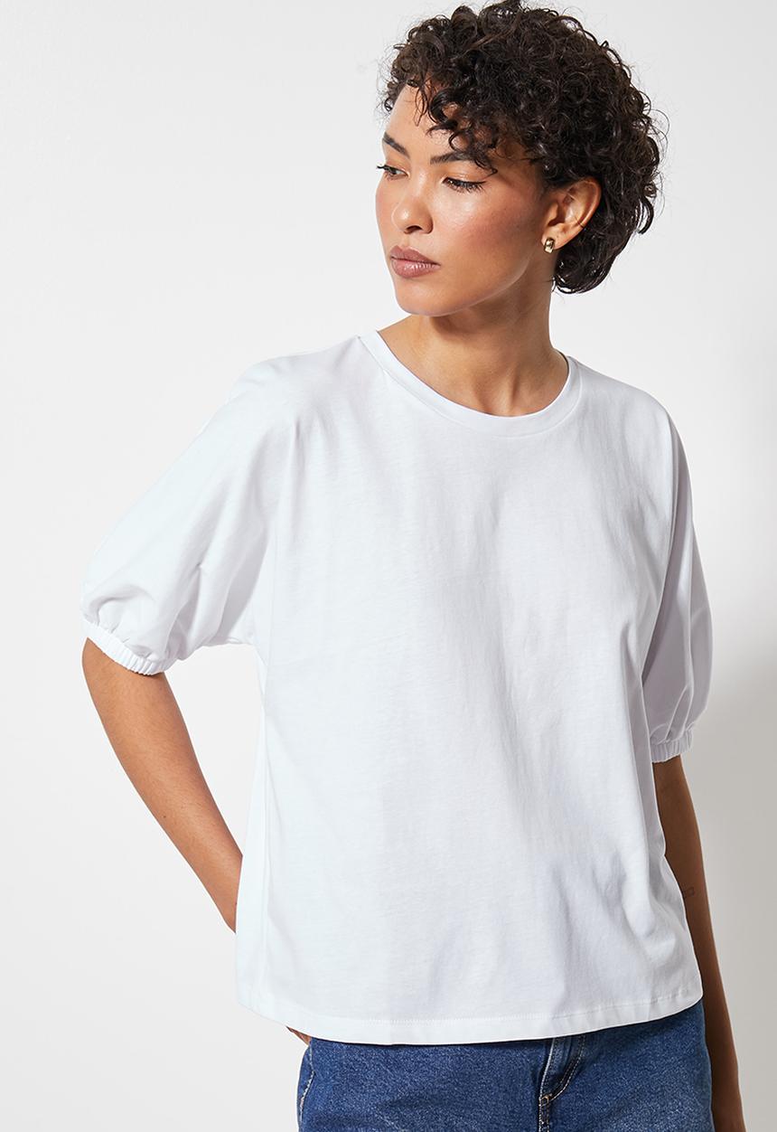 Superbalist - Puff sleeve tee - white