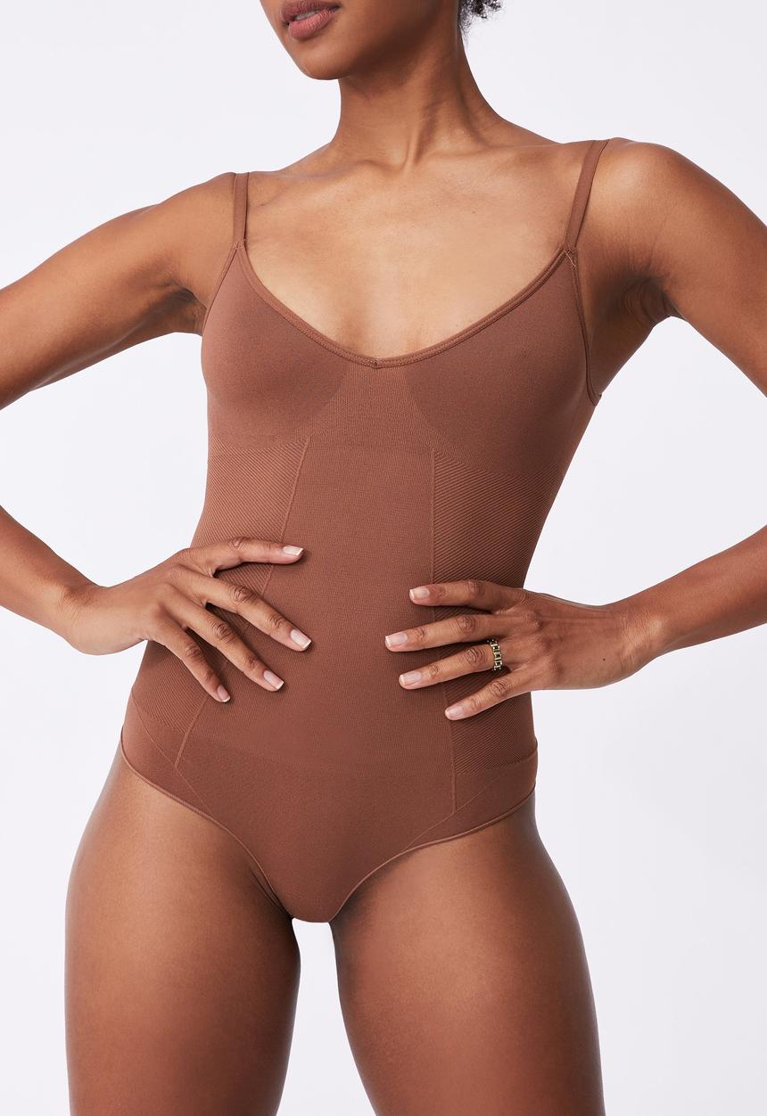 Cotton On - Go figure plunge bodysuit - chocolate mousse