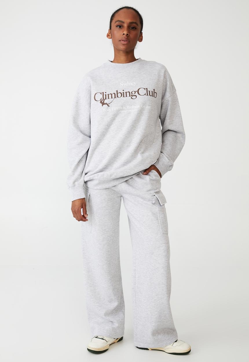Cotton On - Lifestyle oversized graphic crew - grey marle