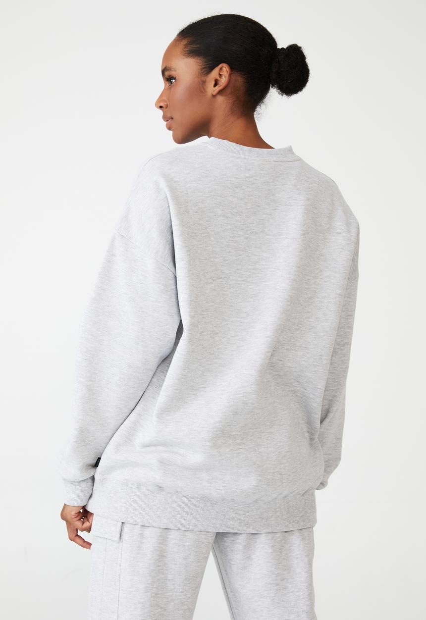 Cotton On - Lifestyle oversized graphic crew - grey marle