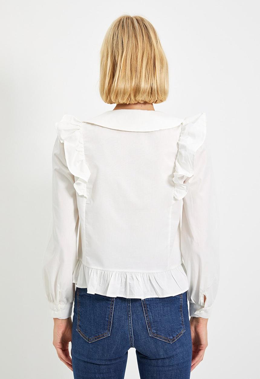 Trendyol - Frilly shirt - white