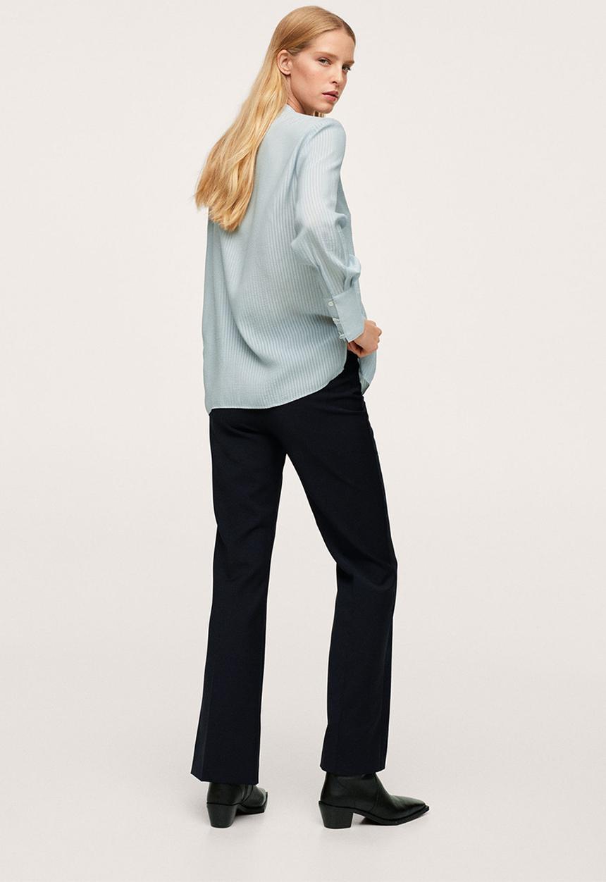 MANGO - Blouse blanca - medium blue