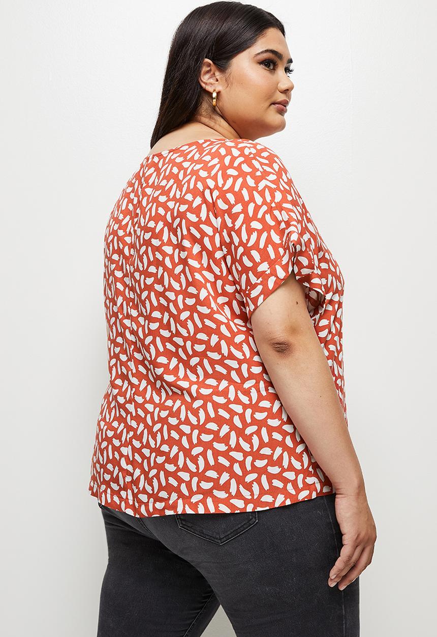 edit Plus - Flowy crew neck T-shirt - rust