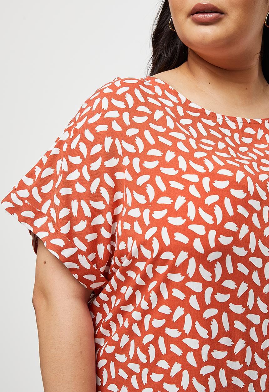 edit Plus - Flowy crew neck T-shirt - rust