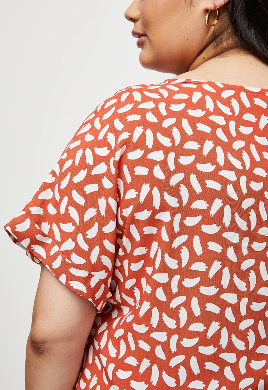 edit Plus - Flowy crew neck T-shirt - rust