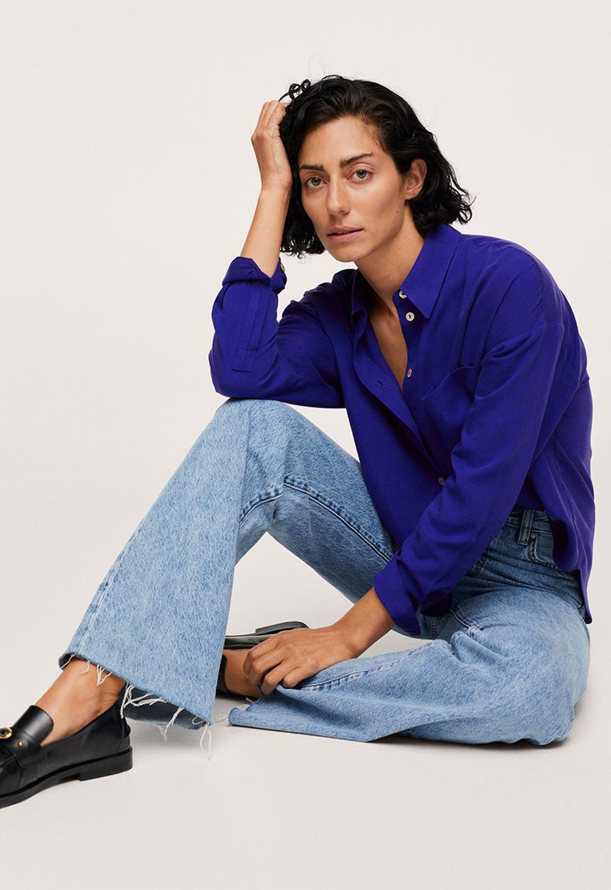MANGO - Shirt lima - medium blue