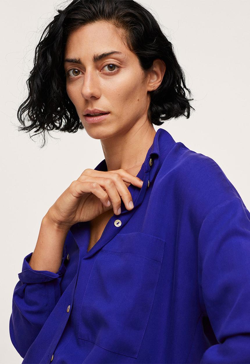 MANGO - Shirt lima - medium blue