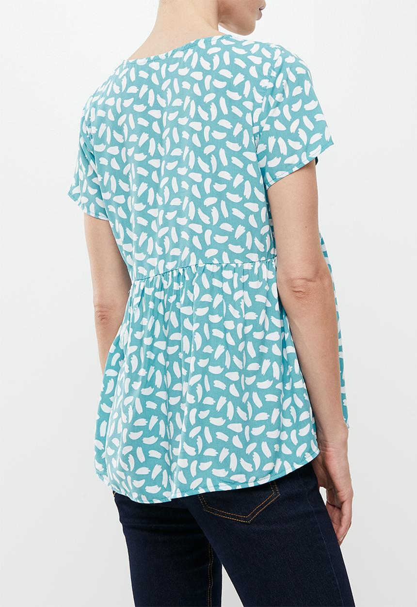 edit Maternity - Babydoll top - aqua brushstroke