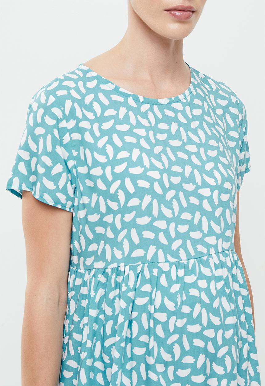 edit Maternity - Babydoll top - aqua brushstroke