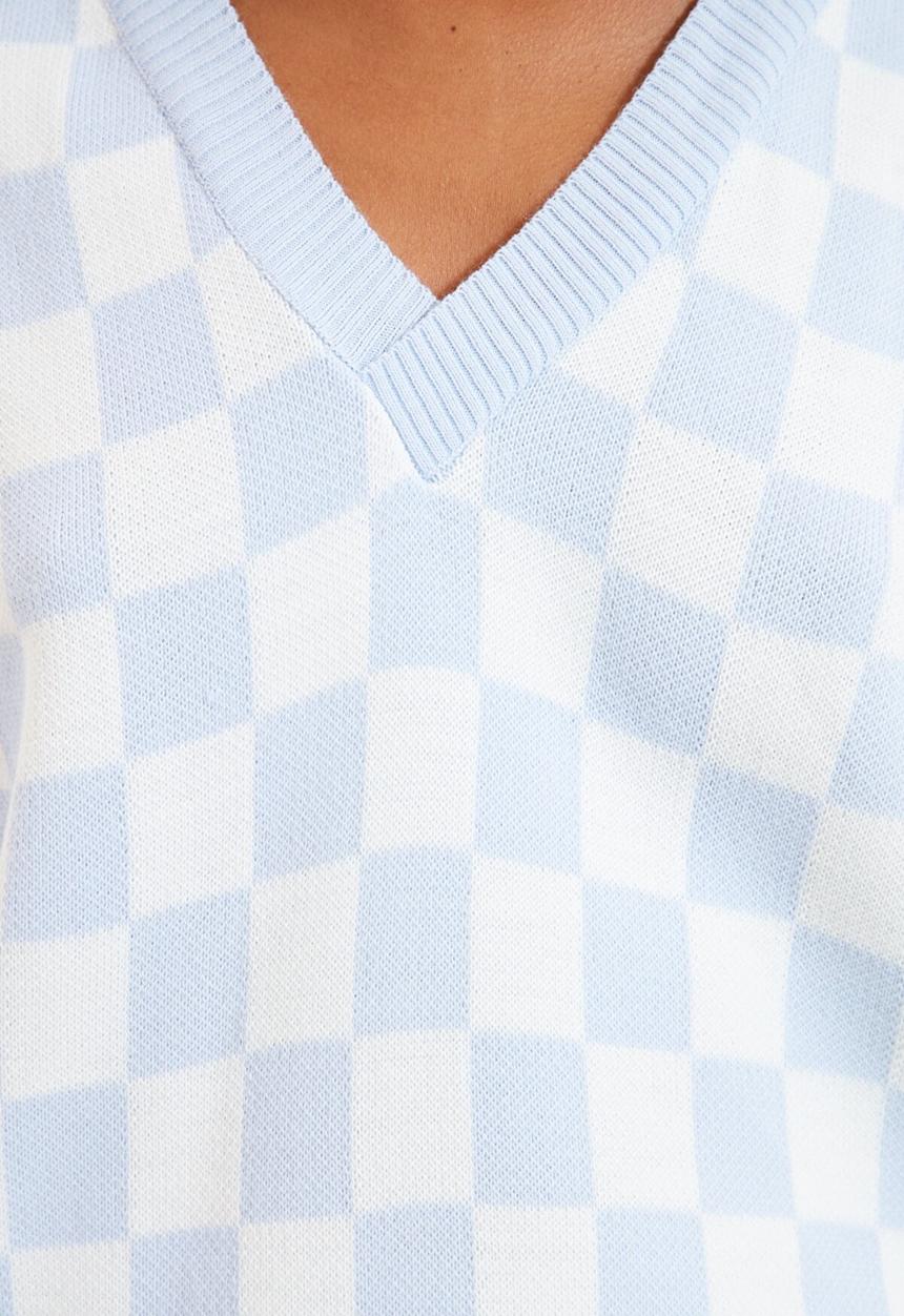 Trendyol - V-neck knitwear sweater - light blue