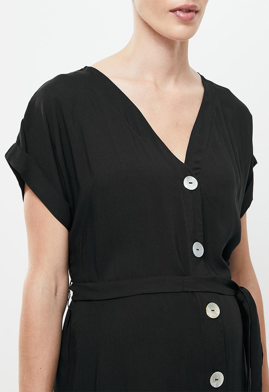 edit Maternity - V-neck dress - black