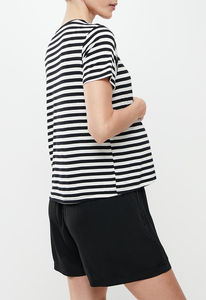 Superbalist - Wrap feedng tee - black & white 