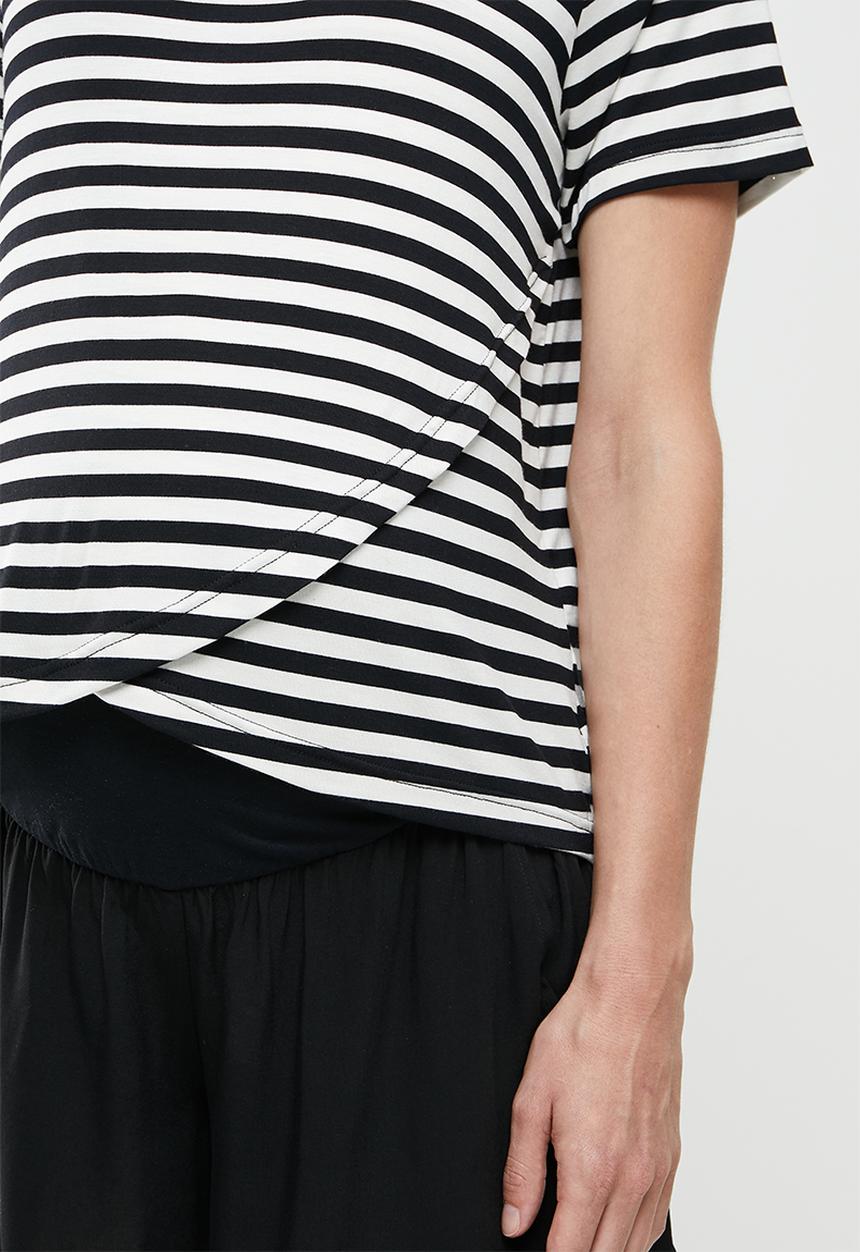 Superbalist - Wrap feedng tee - black & white 