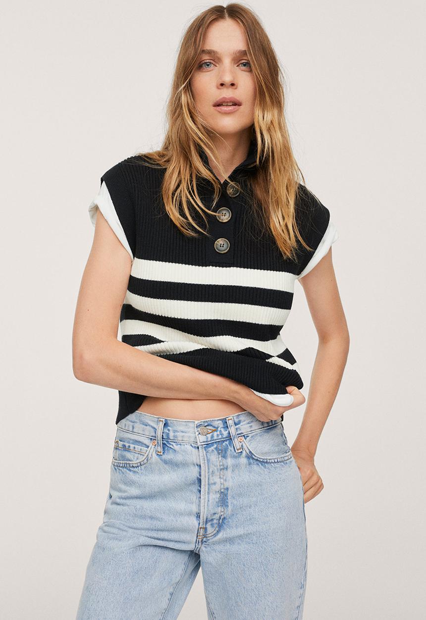 MANGO - Waistcoat mockr - black