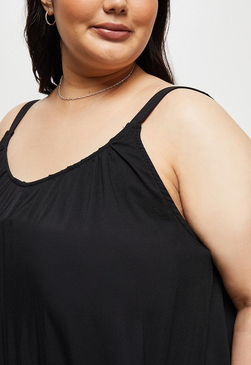 edit Plus - Oversized woven jumpsuit - black