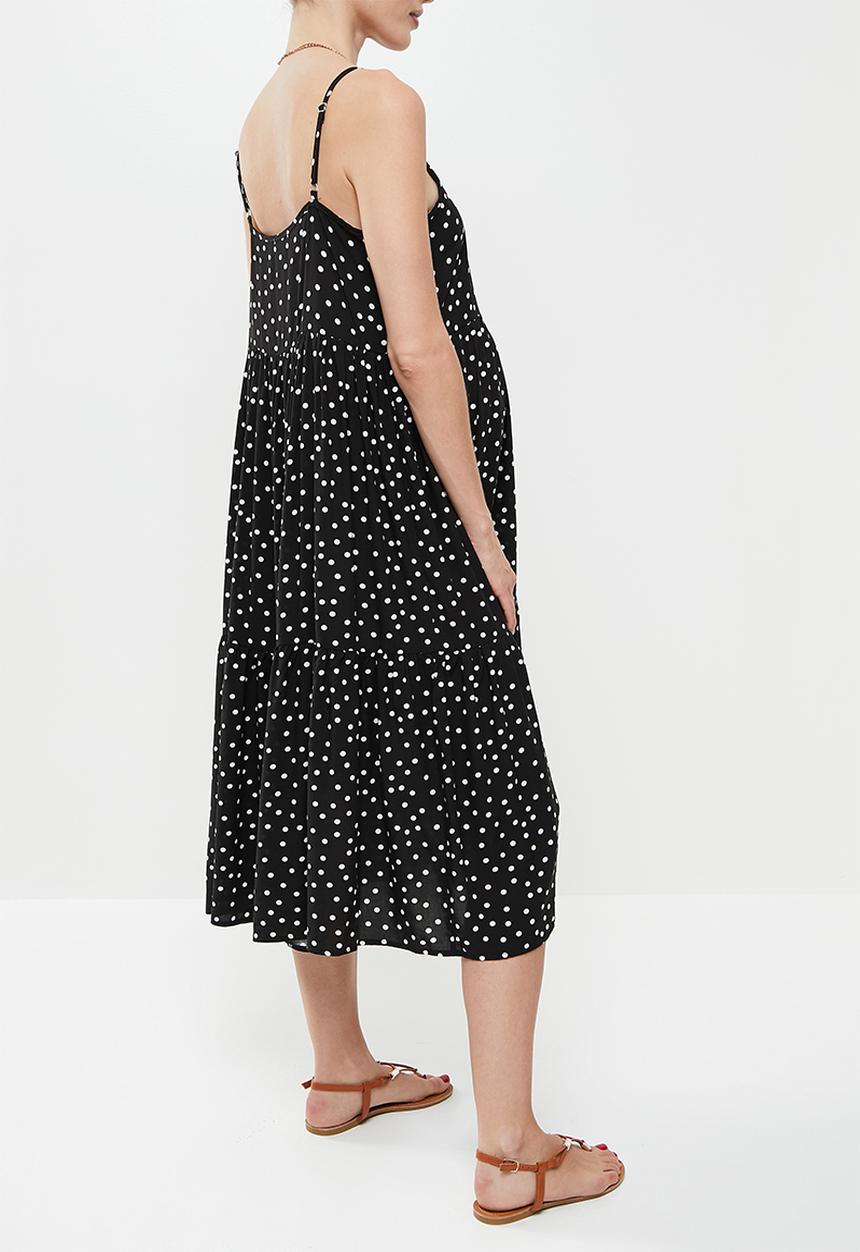 edit Maternity - Swing dress - white polka dot