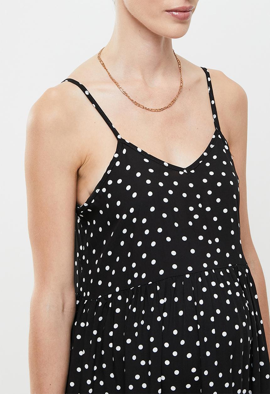 edit Maternity - Swing dress - white polka dot