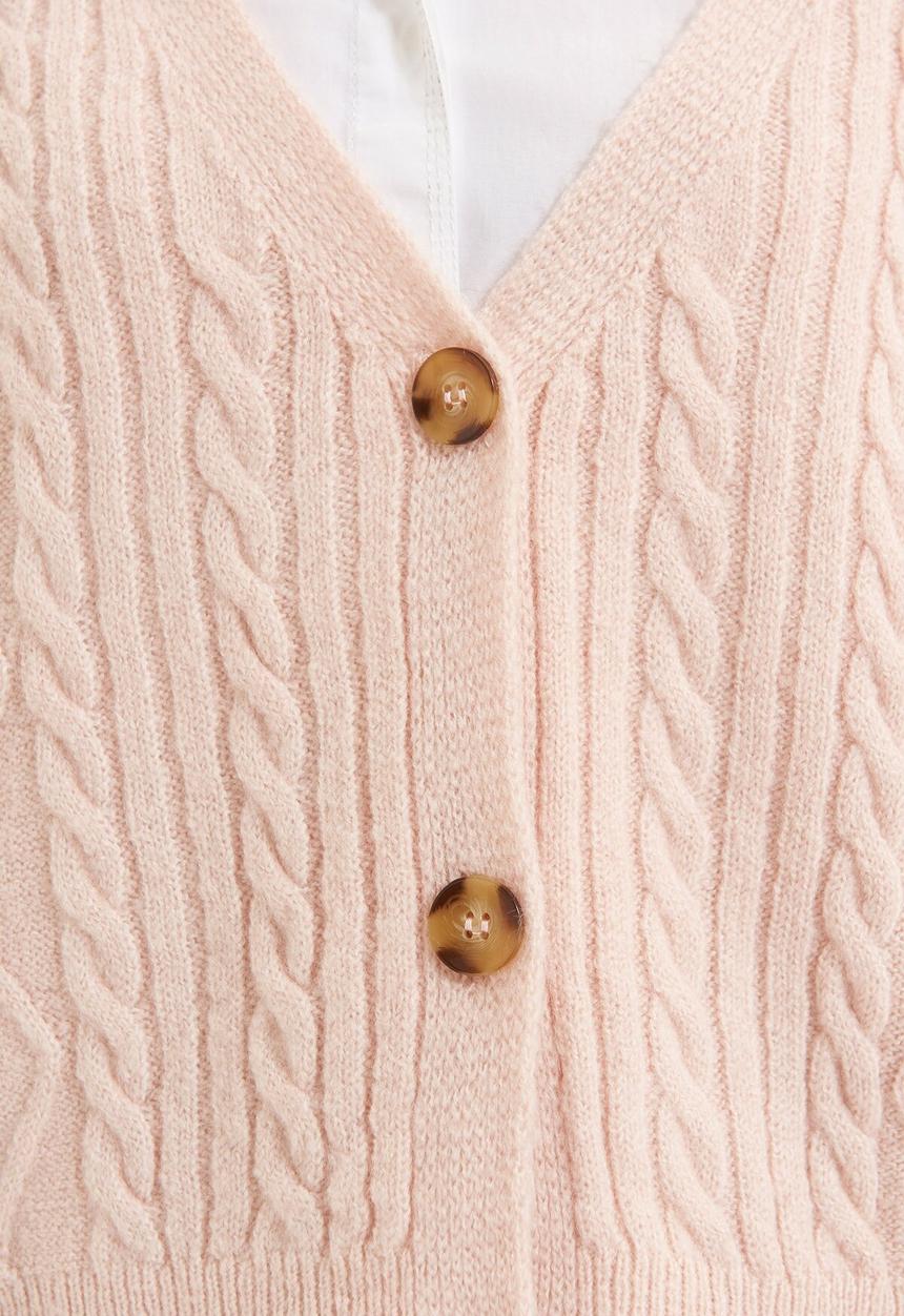 Trendyol - Button knit sweater - powder pink