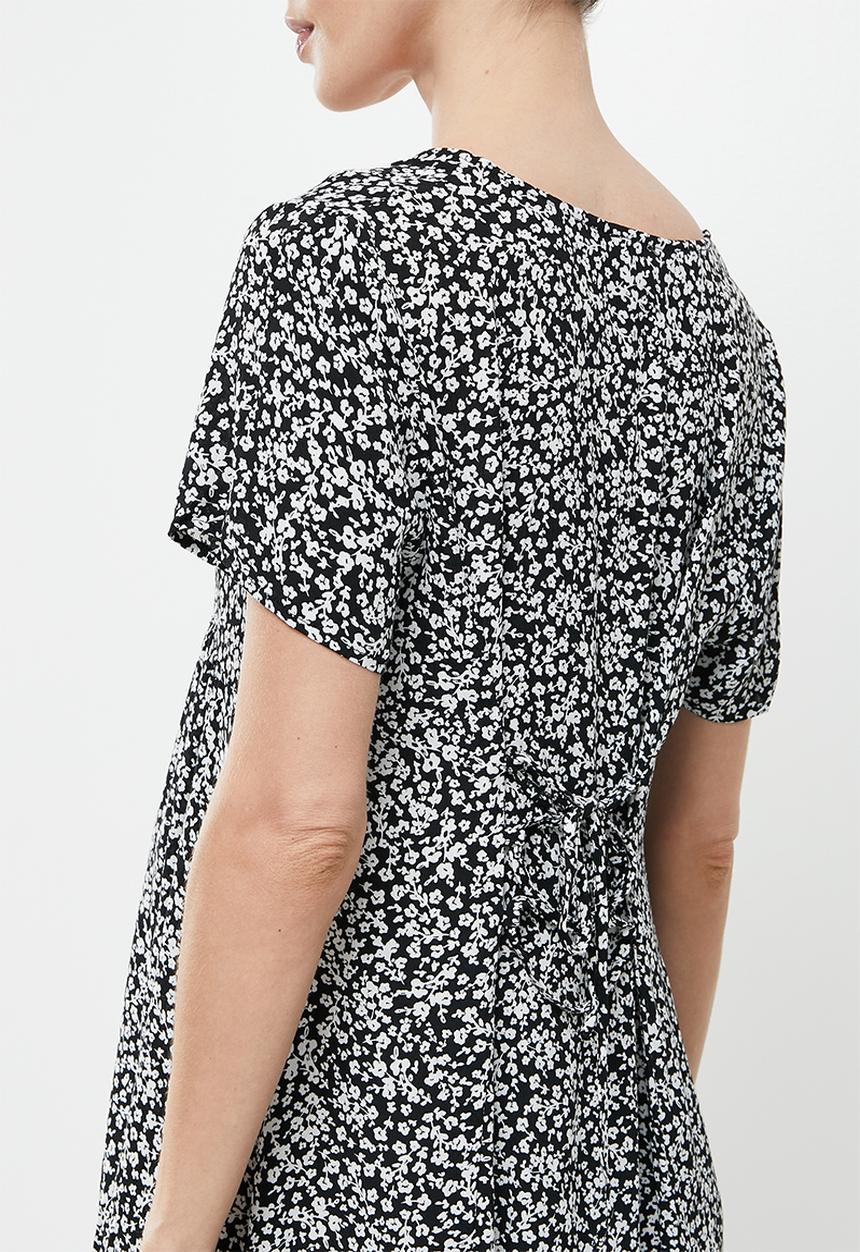 Cotton On - Maternity woven button front short sleeve midi dress - didi ditsy black