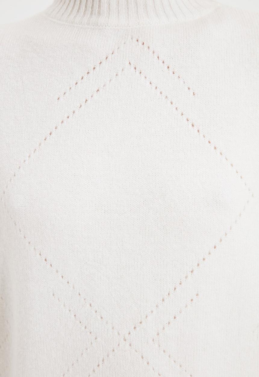 Trendyol - Turtleneck knit sweater - white