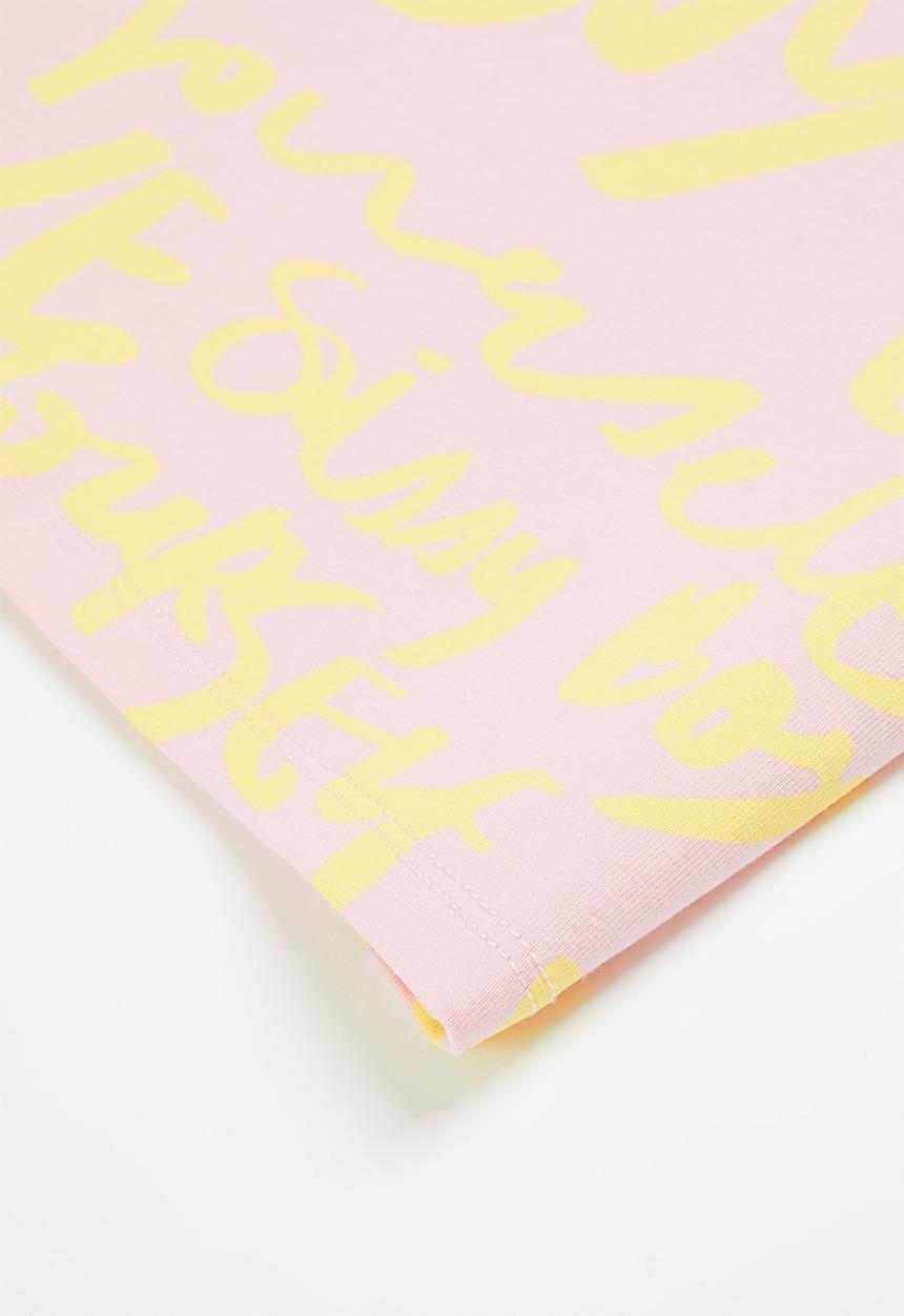 SISSY BOY - Rikki round neck tee - baby pink & pale yellow