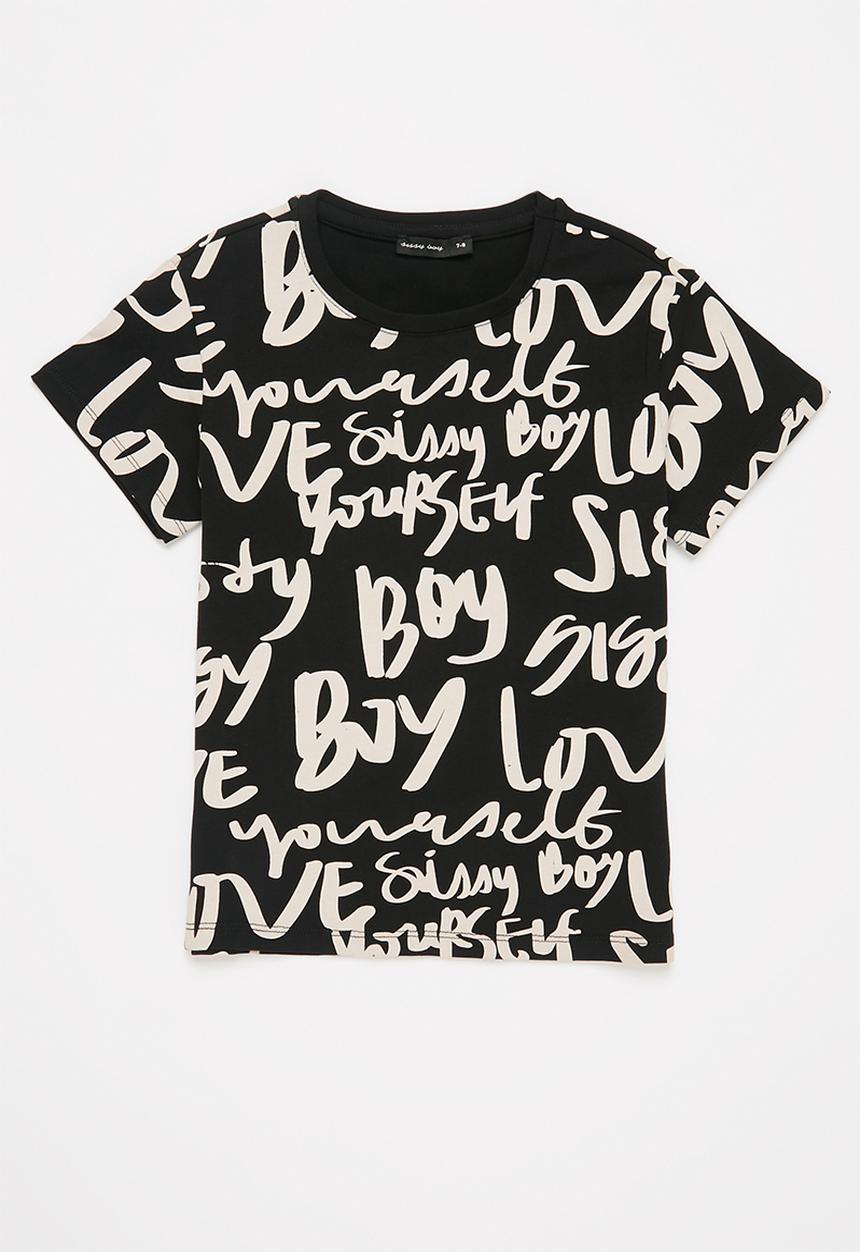 SISSY BOY - Rikki round neck tee - black & white