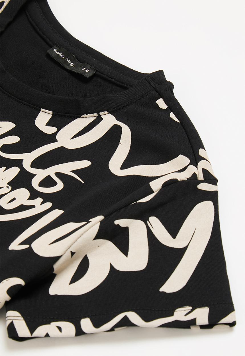 SISSY BOY - Rikki round neck tee - black & white