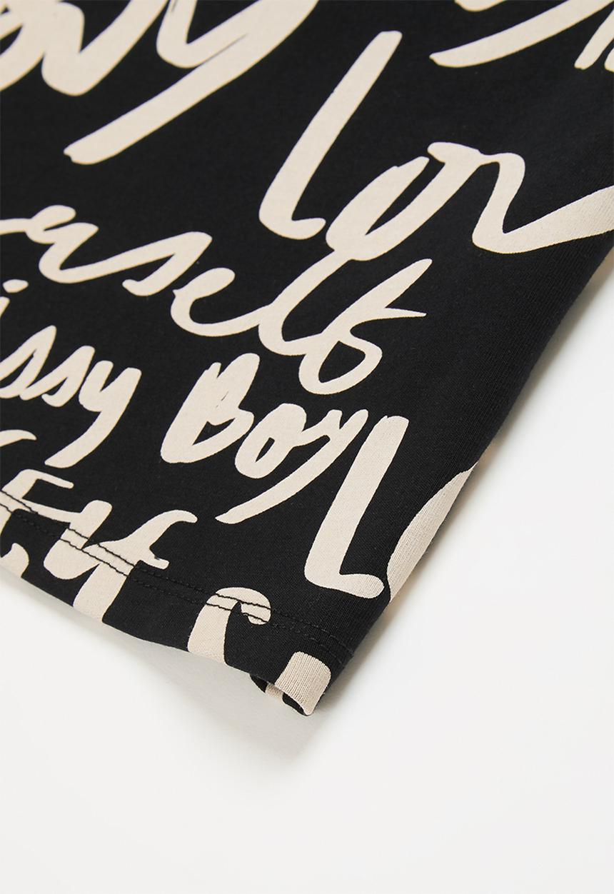 SISSY BOY - Rikki round neck tee - black & white
