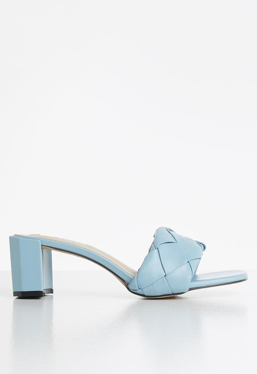 Seduction - Woven block heel mule - petrol blue