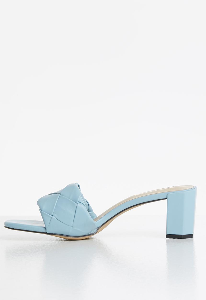 Seduction - Woven block heel mule - petrol blue