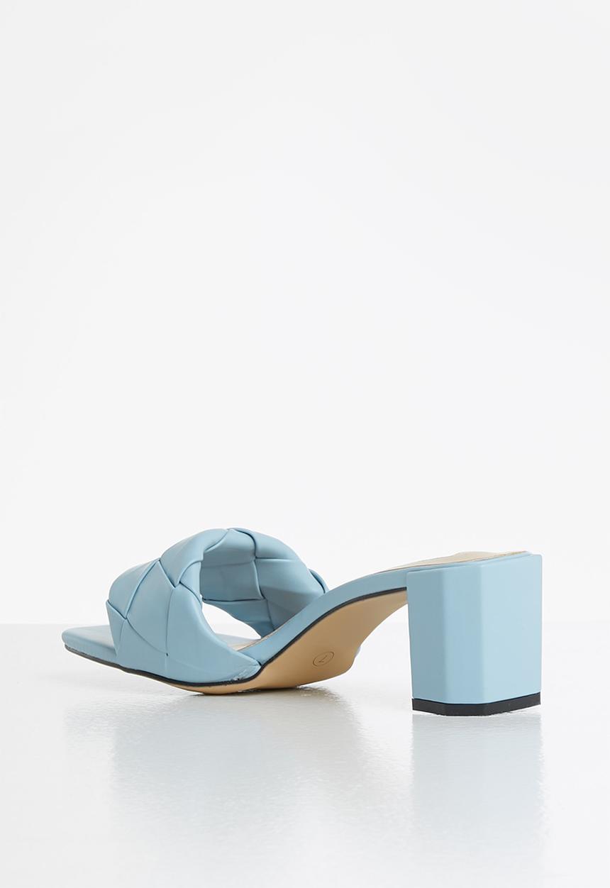 Seduction - Woven block heel mule - petrol blue