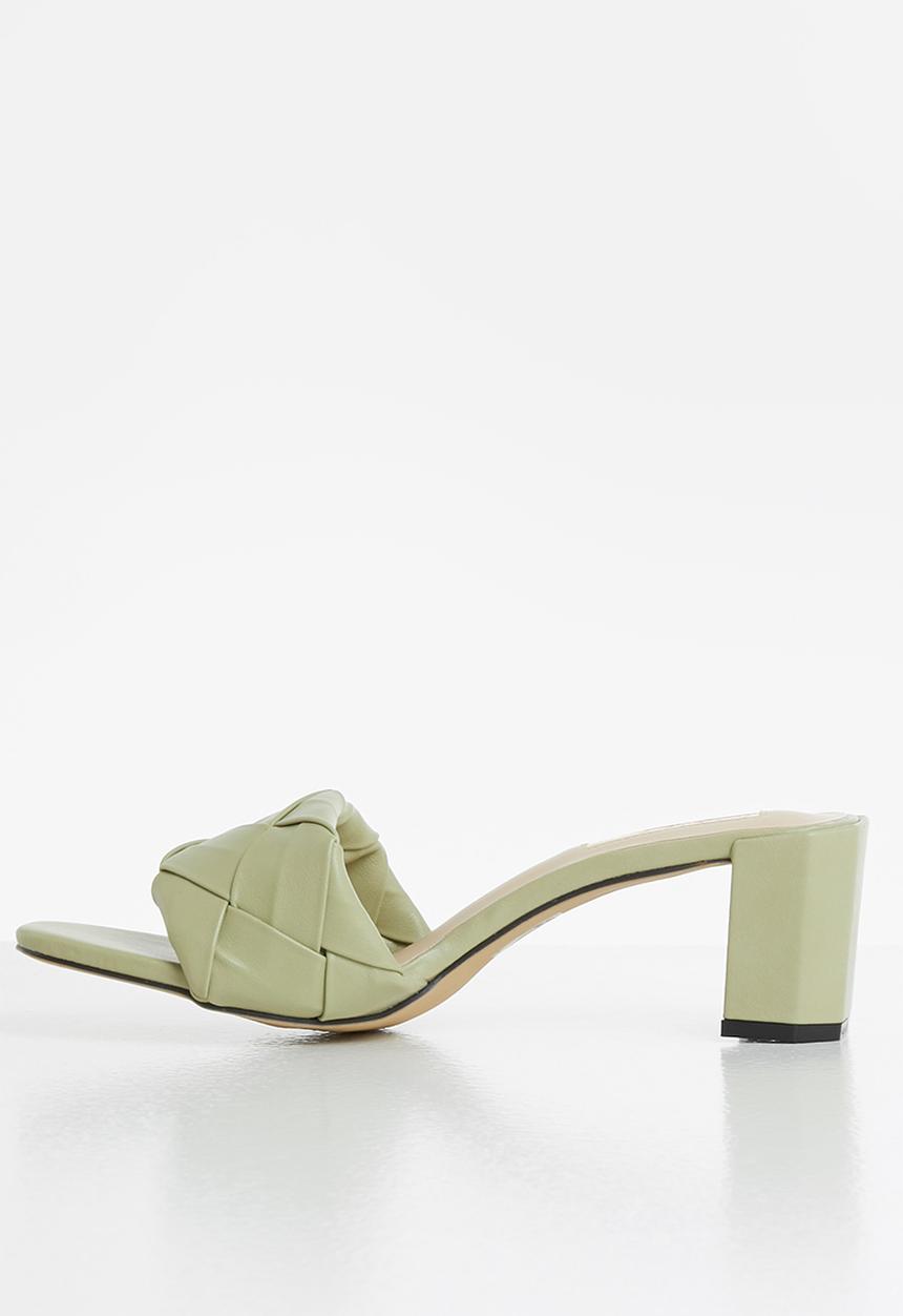 Seduction - Woven block heel mule - sage