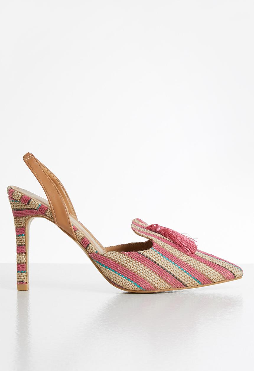 Seduction - Stripe slingback stiletto heel - multi