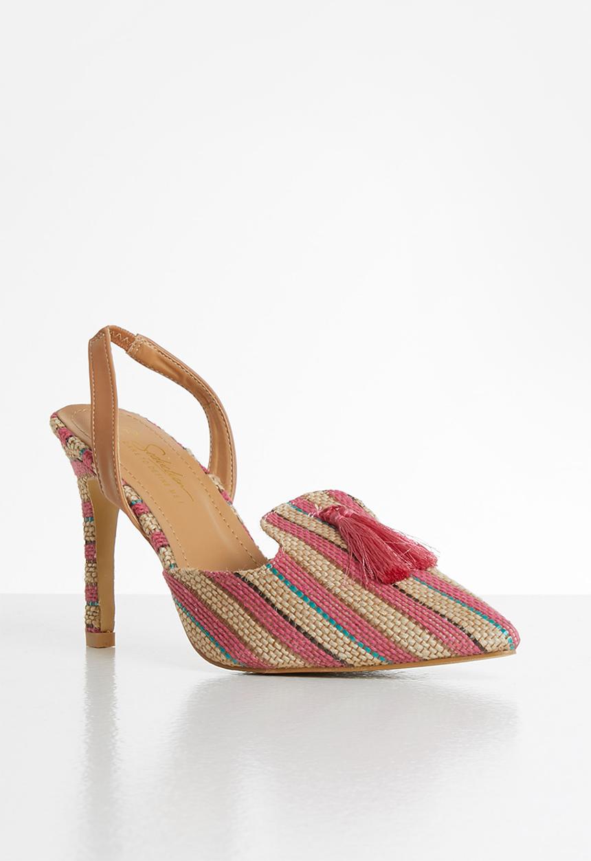 Seduction - Stripe slingback stiletto heel - multi