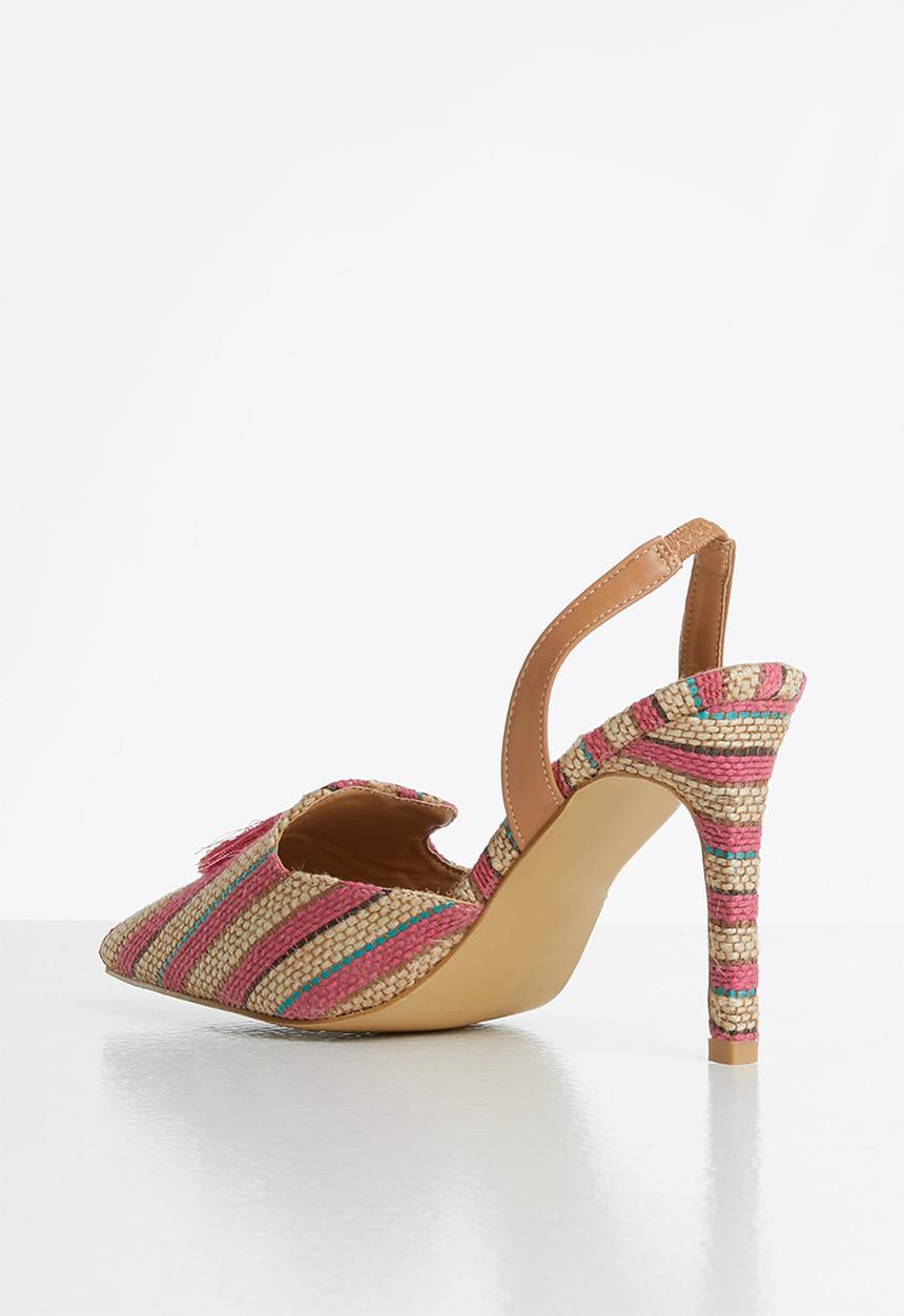 Seduction - Stripe slingback stiletto heel - multi