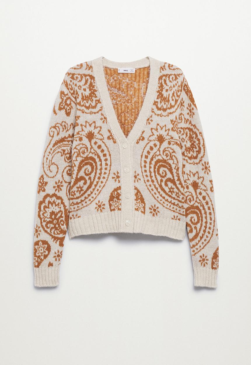 MANGO - Cardigan paisley - light beige