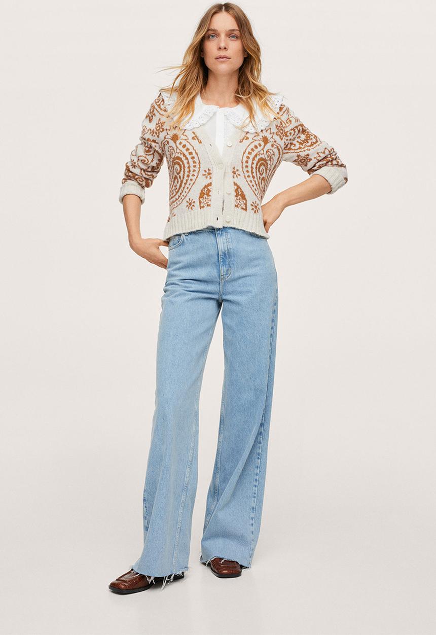MANGO - Cardigan paisley - light beige