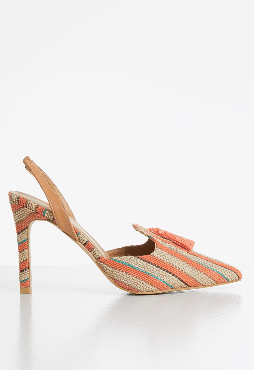 Seduction - Stripe slingback stiletto heel - multi 